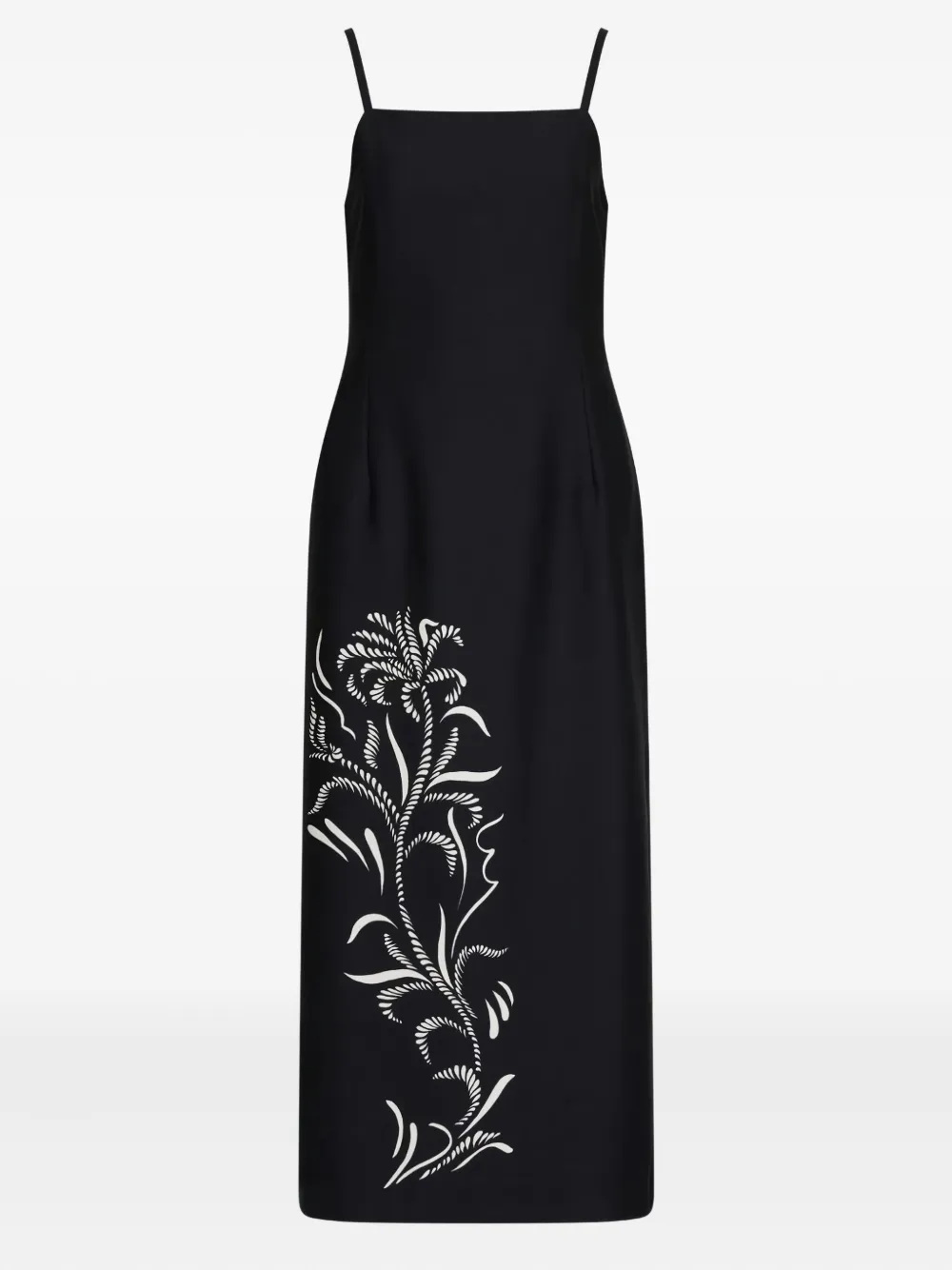 floral-embroidered dress