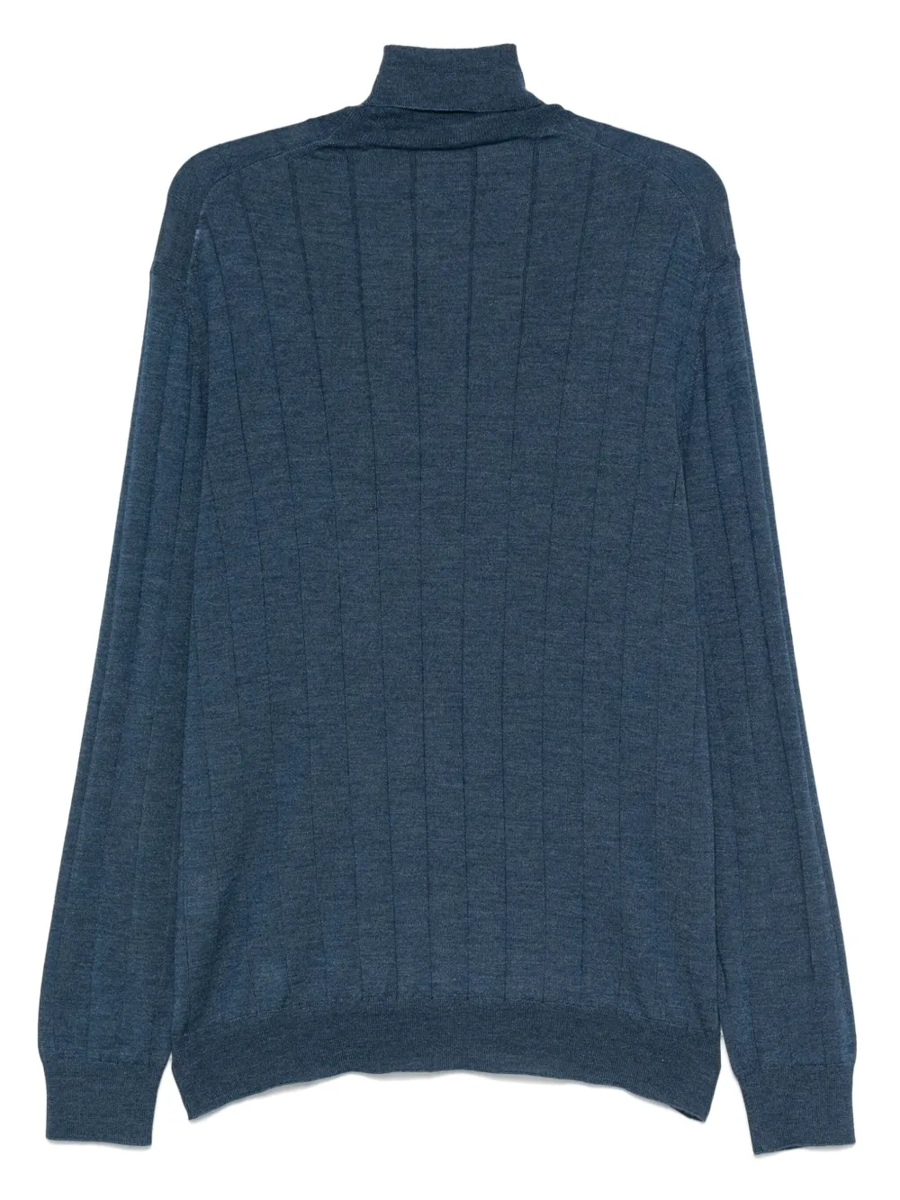 Gran Sasso Geribbelde top met col - Blauw