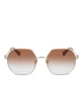 Longchamp geometric-frame sunglasses - Gold