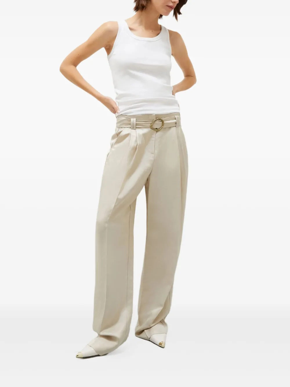 Marella High waist broek Beige