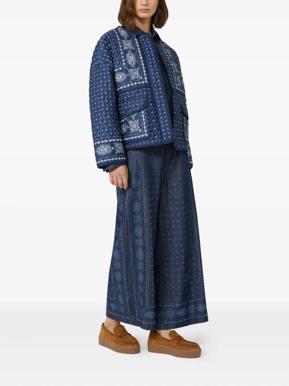Weekend Max Mara Broek met print Blauw