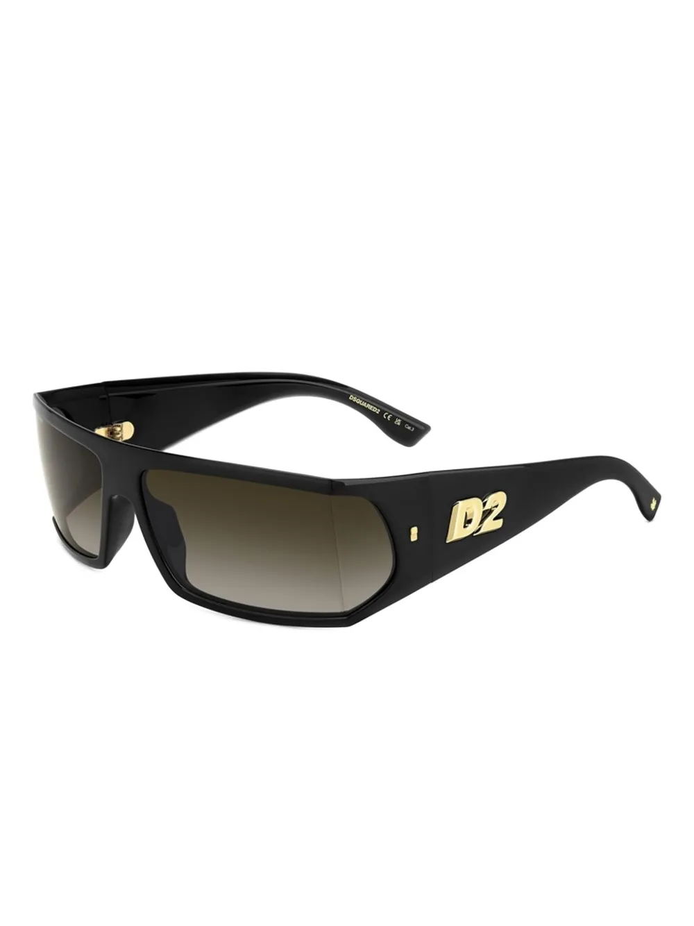 DSQUARED2 D2 0140 S 807 HA zonnebril met oversized vierkant montuur Zwart
