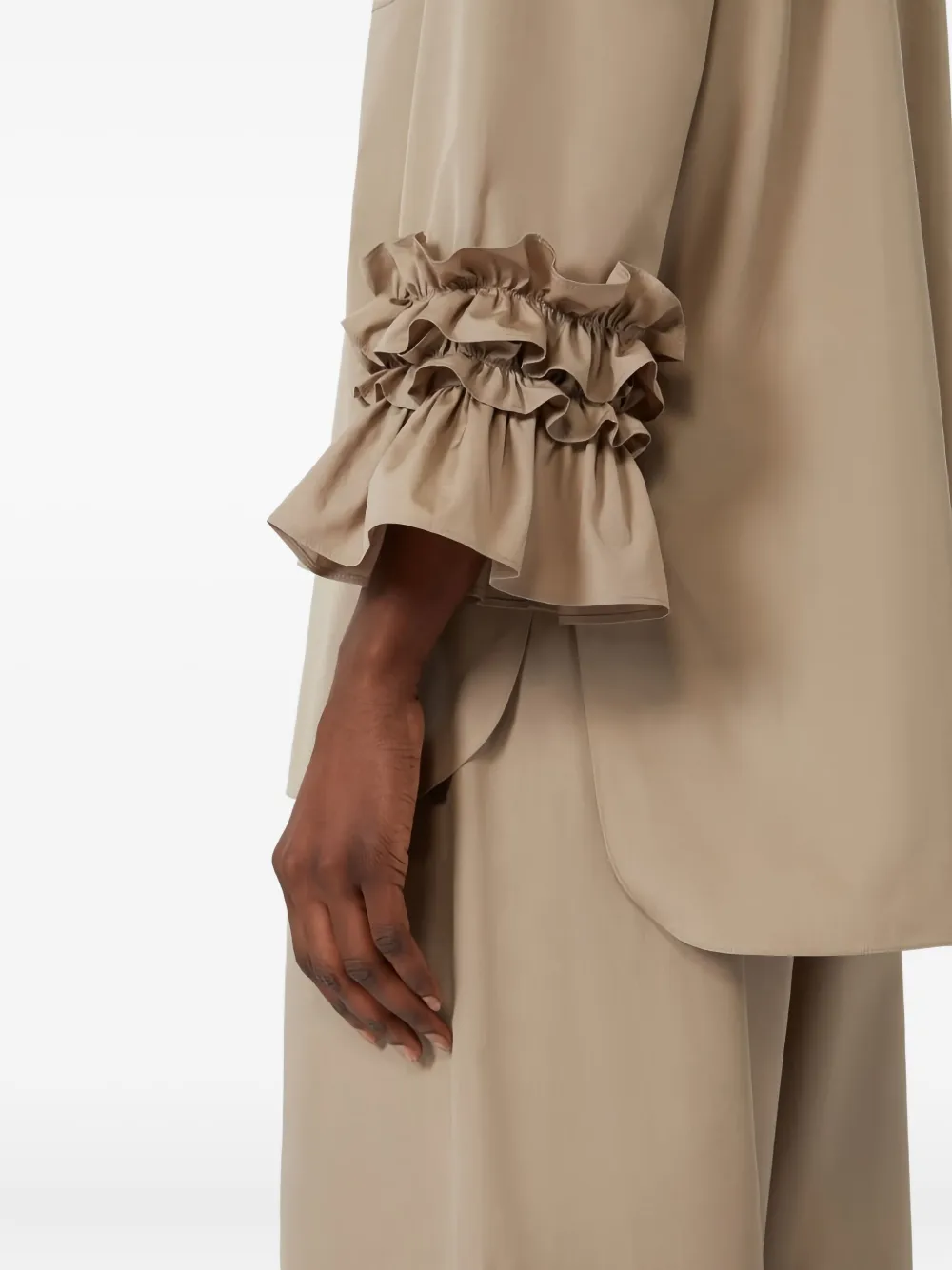 'S Max Mara Blouse met ruchemouwen Beige