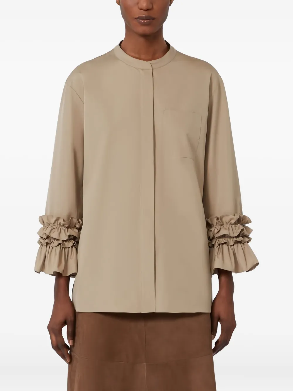 'S Max Mara Blouse met ruchemouwen Beige