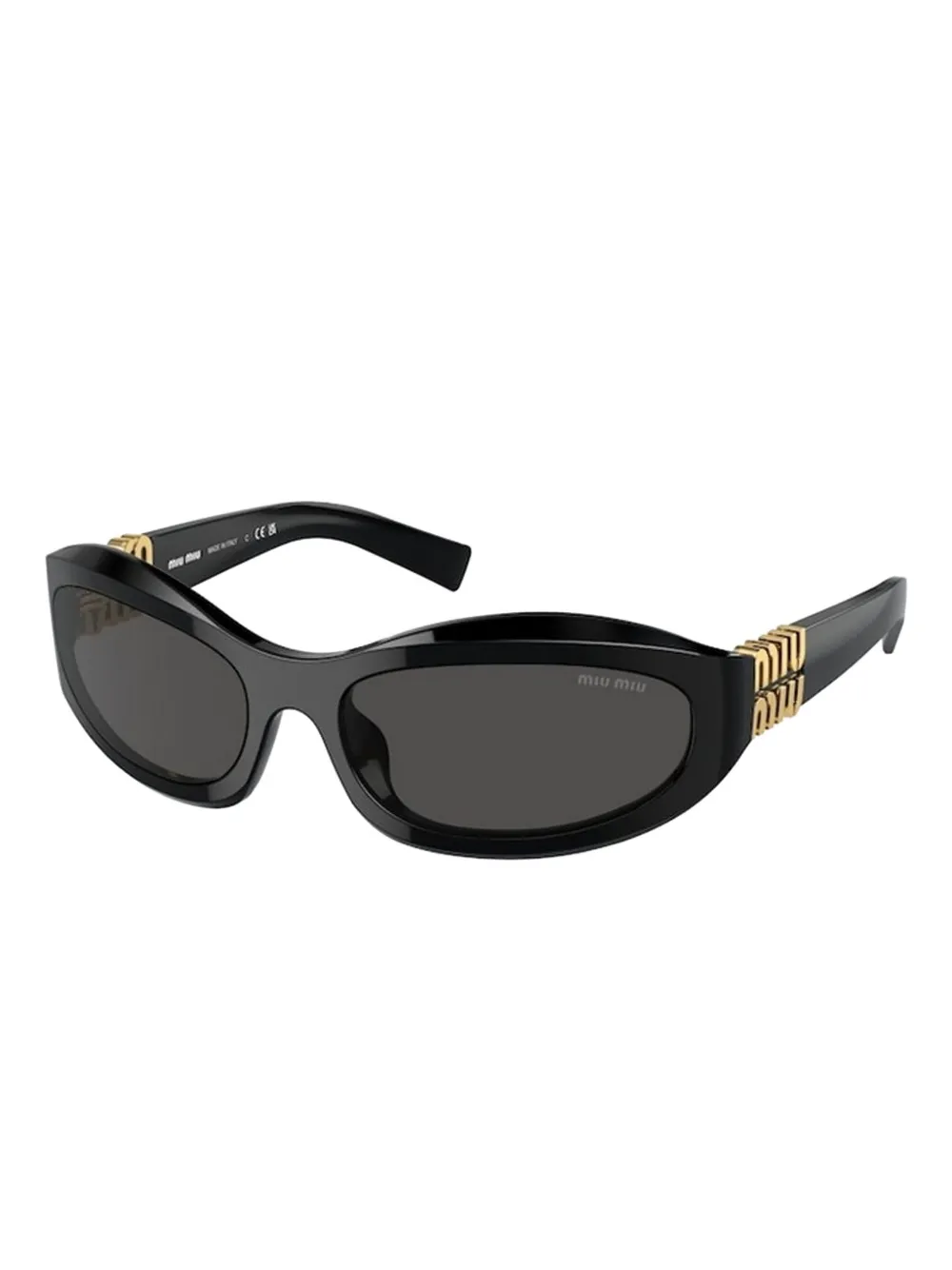 Miu Eyewear logo-lettering sunglasses Zwart