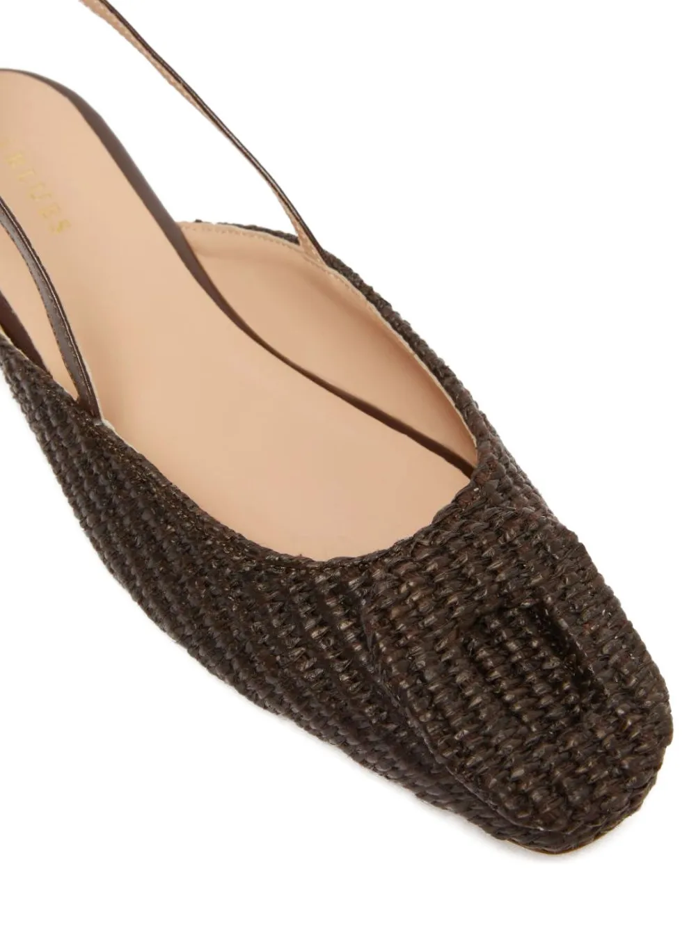I BLUES braided slingback flat mules Brown