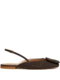 I BLUES braided slingback flat mules - Brown
