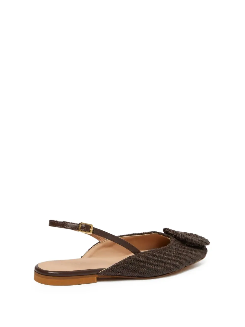 I BLUES braided slingback flat mules Brown
