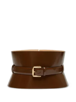 Max Mara レザー コルセットベルト | ブラウン | FARFETCH JP