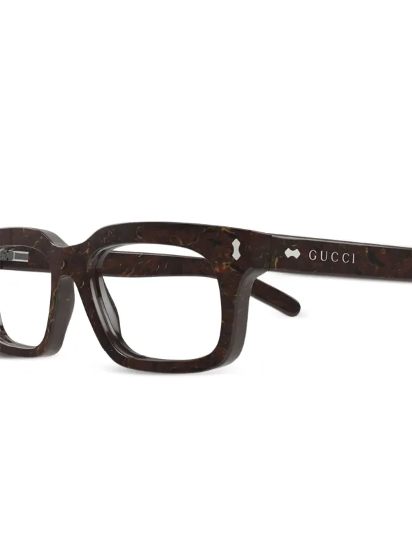 GUCCI スクエアサングラス ブラウン Gucci Eyewear スクエアフレーム サングラス | ブラウン
