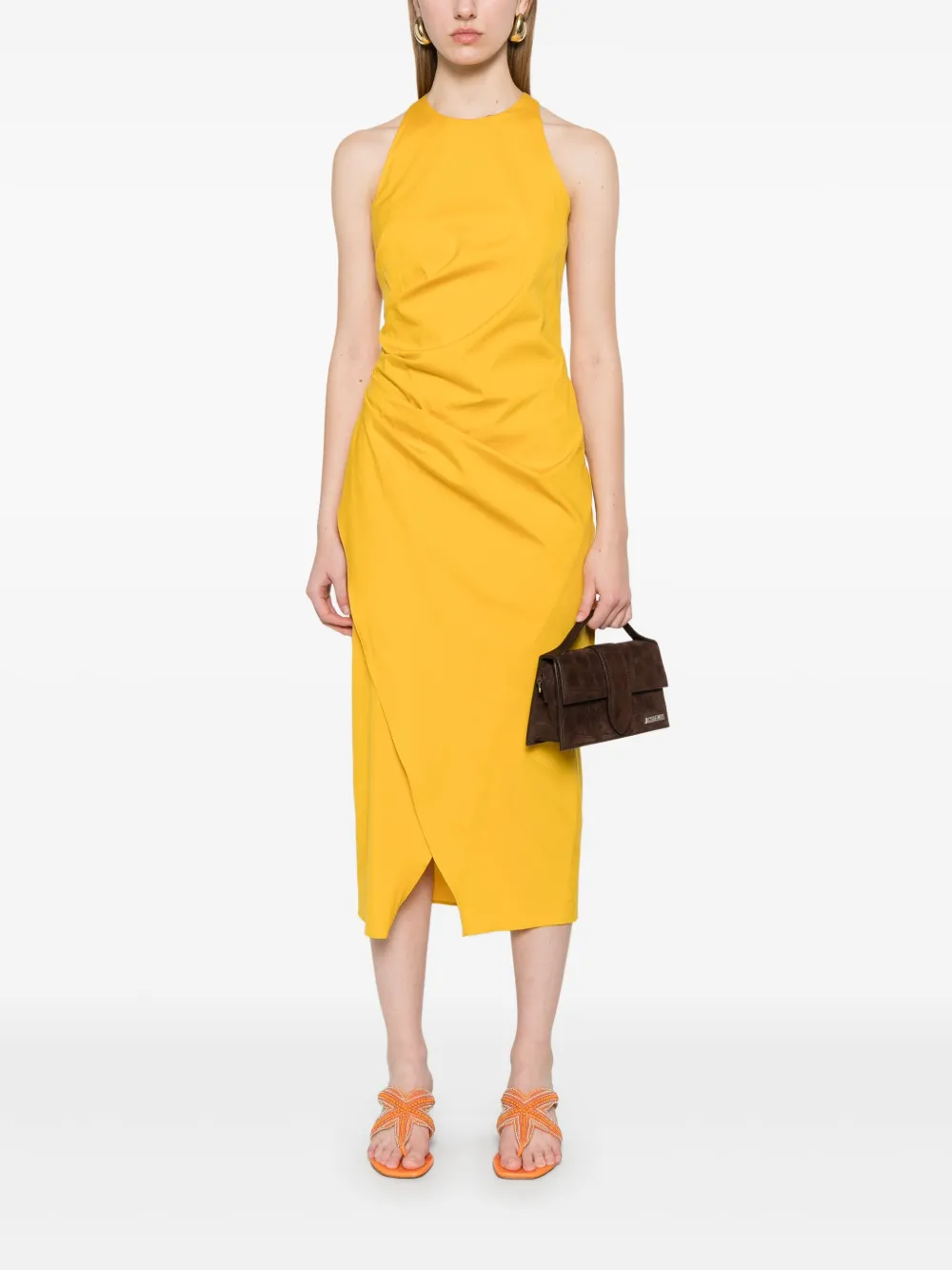 Marella draped halter neck dress Geel