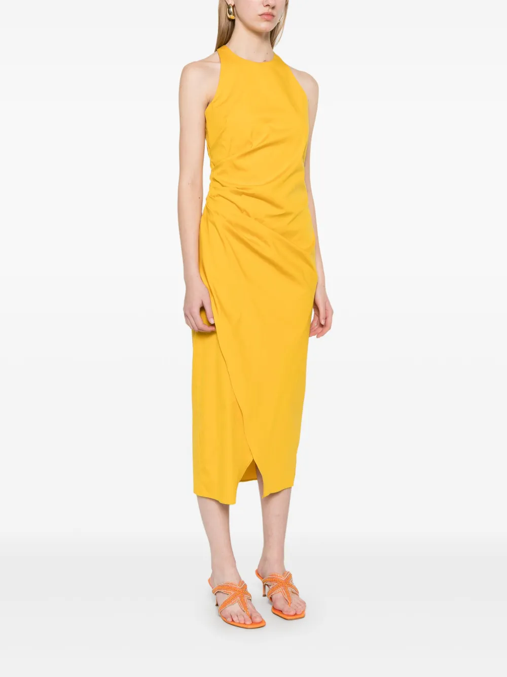Marella draped halter neck dress Geel