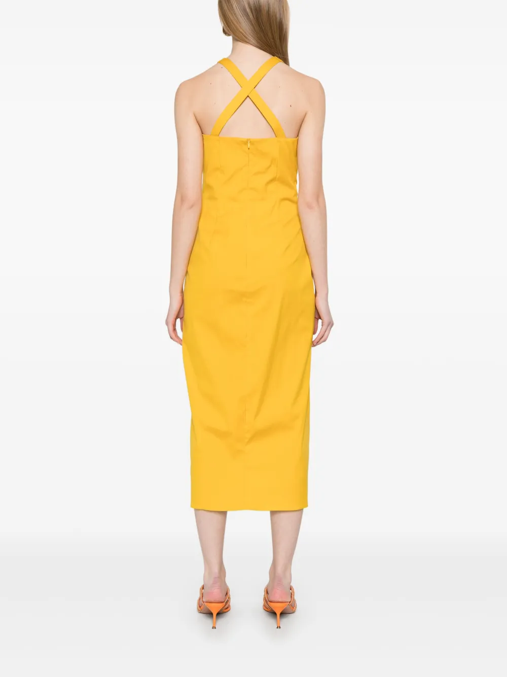 Marella draped halter neck dress Geel