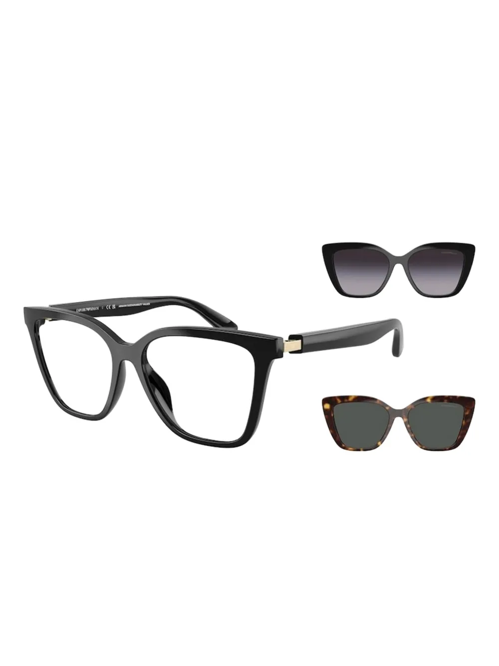 Emporio Armani cat-eye frame glasses Zwart