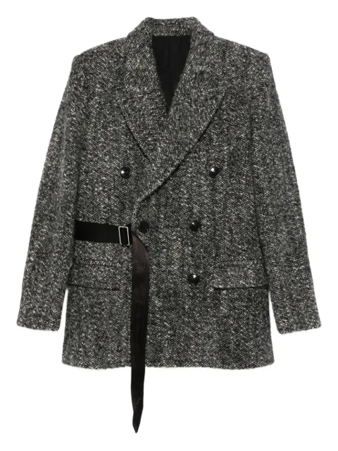 ISABEL MARANT buckle-detail buttoned tweed jacket