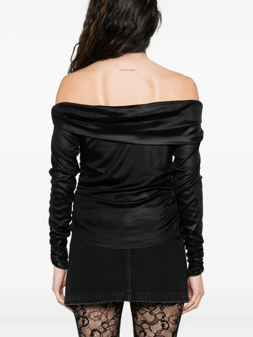 ISABEL MARANT Enesa off-shoulder top met ruches Zwart