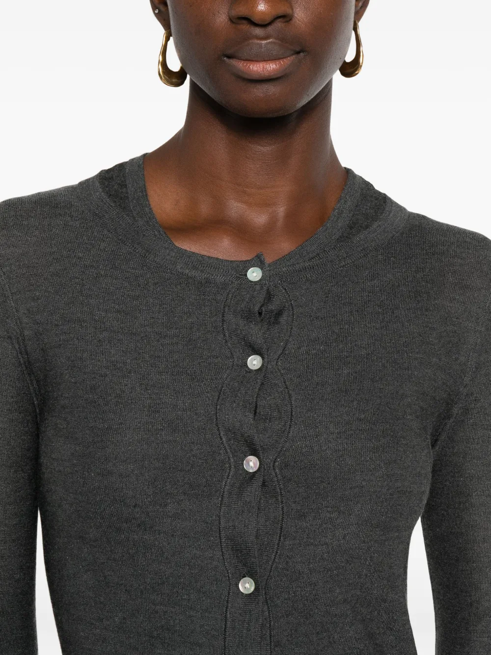 Aya Muse Eira Buttoned Mini Dress In Gray
