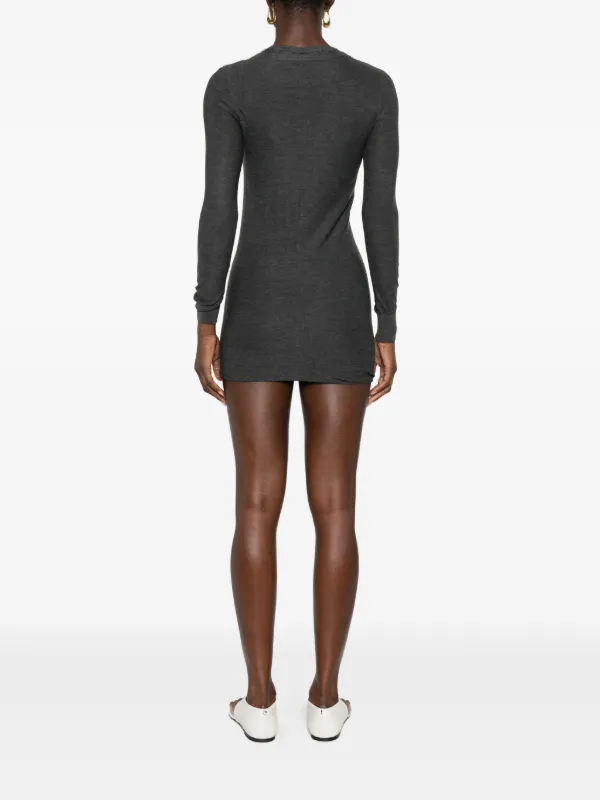 Aya Muse Eira Buttoned Mini Dress - Grey