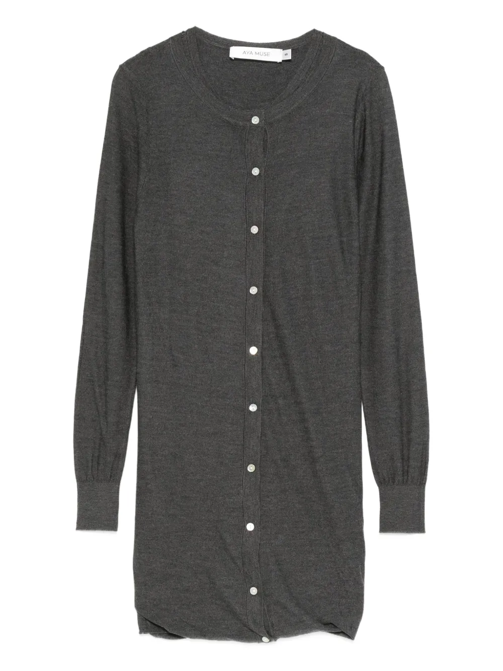 Aya Muse Eira buttoned mini dress – Grey