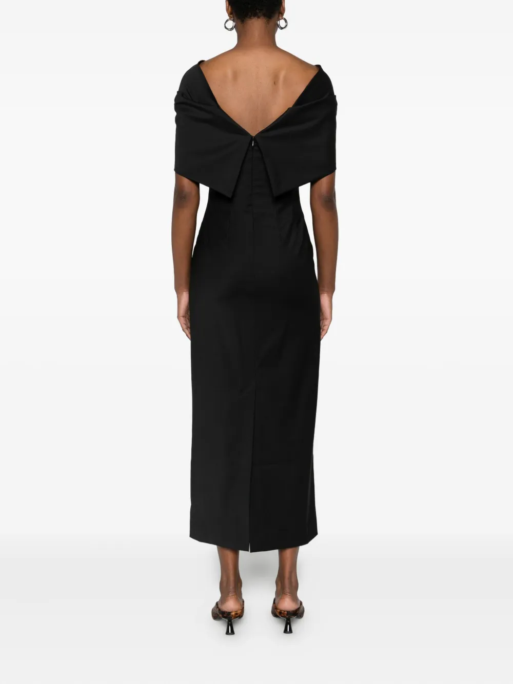 TOVE Perrine midi-jurk met strikdetail Zwart