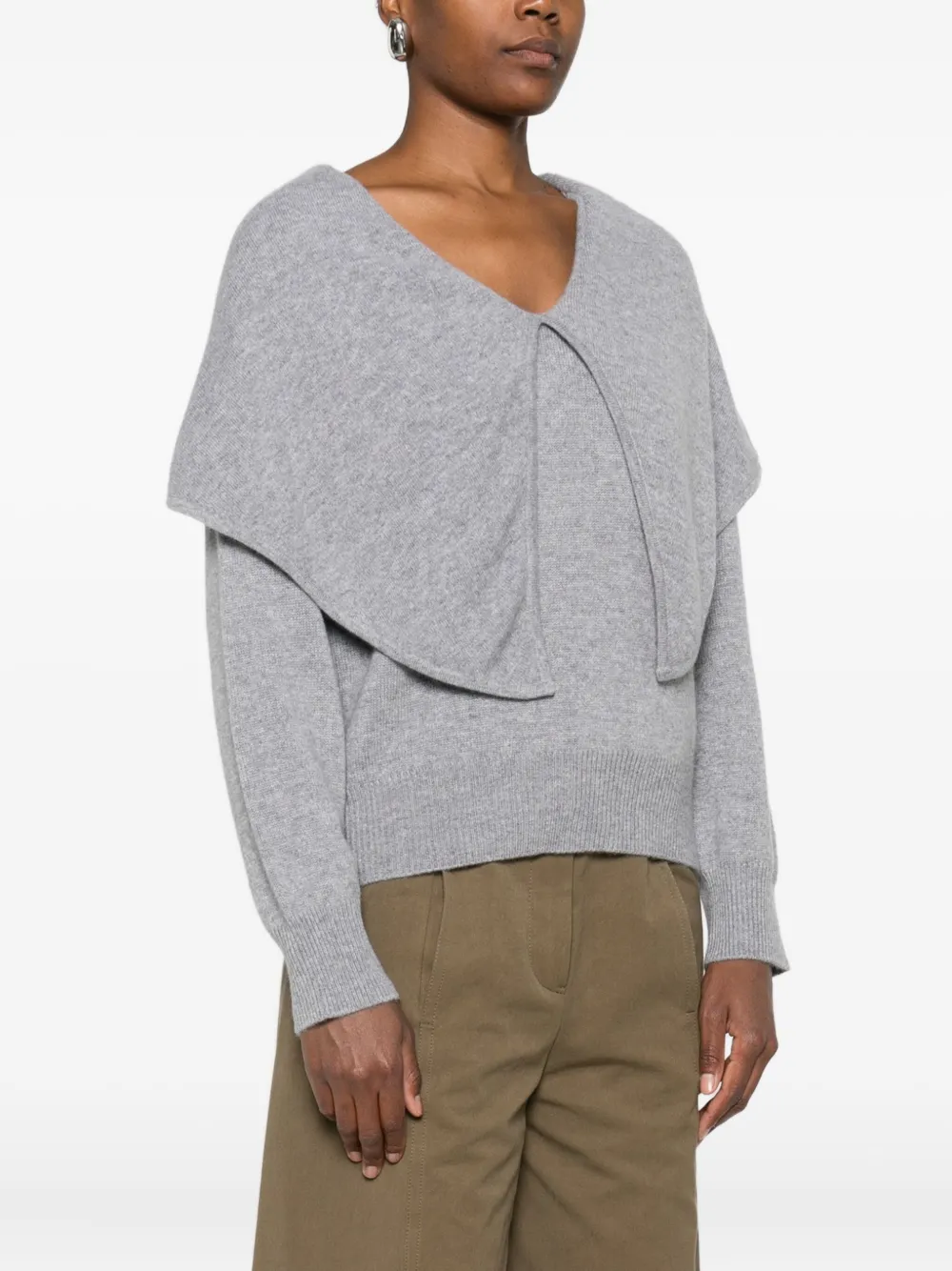 Tove Malia Cape-effect Cashmere Sweater In Gray