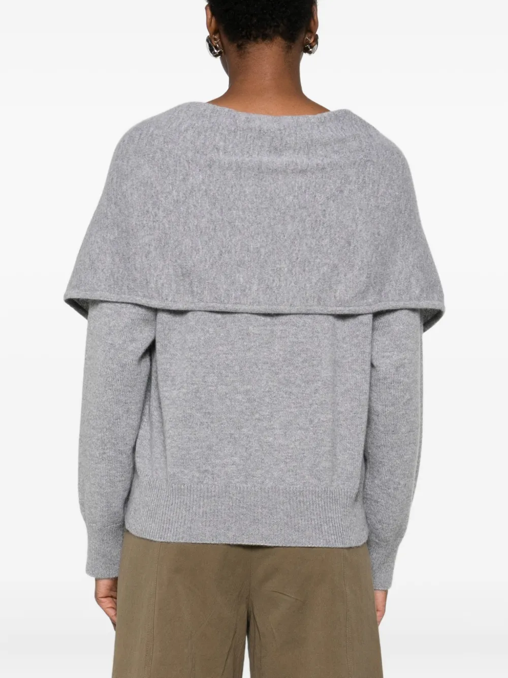 Tove Malia Cape-effect Cashmere Sweater In Gray