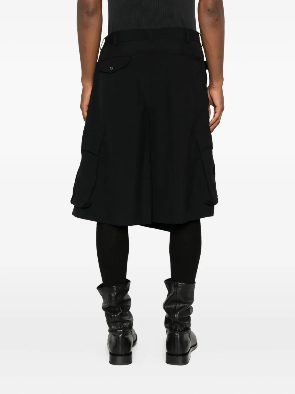 Comme des Garçons Homme Plus Gelaagde rok met zakdetail Zwart