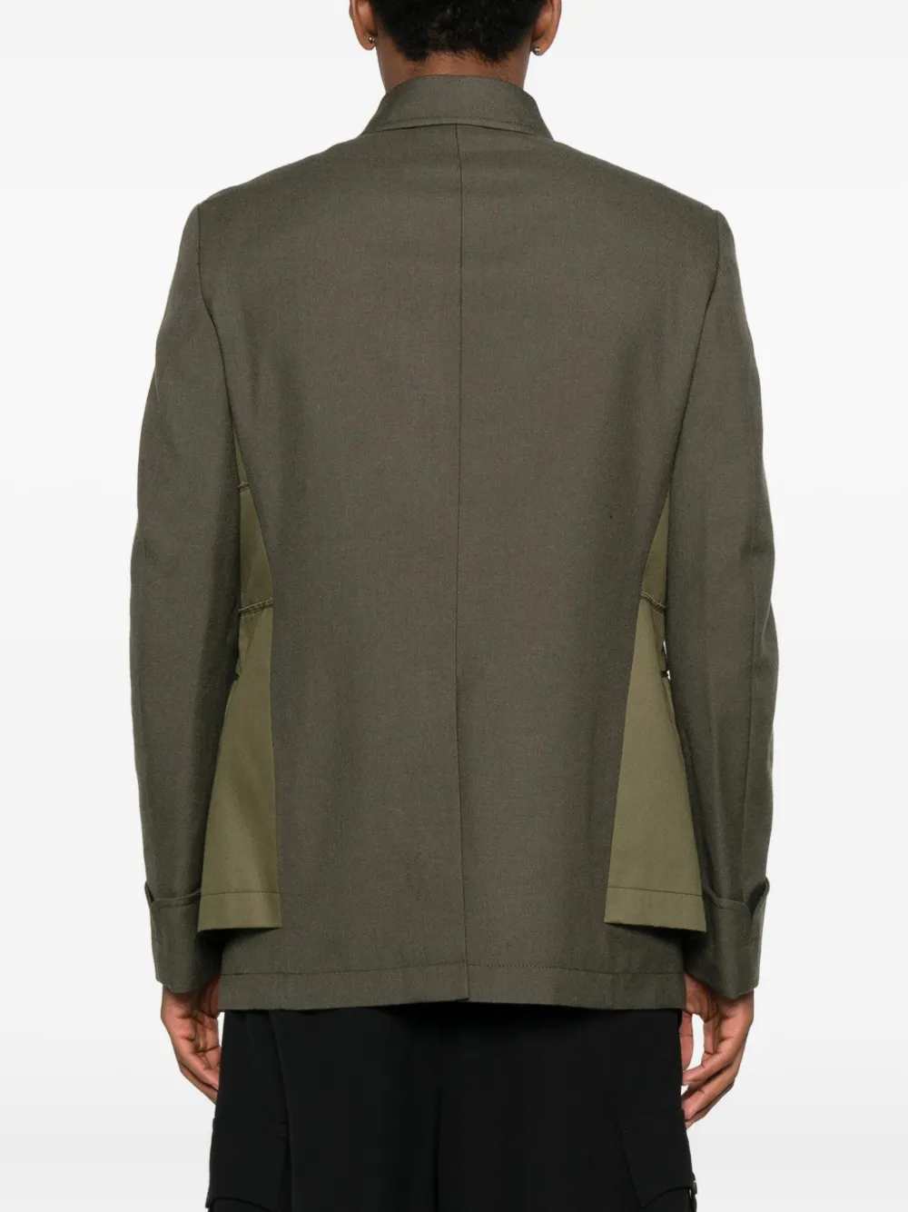 Comme Des Garçons Shirt Panelled Wool Gabardine Jacket In Green