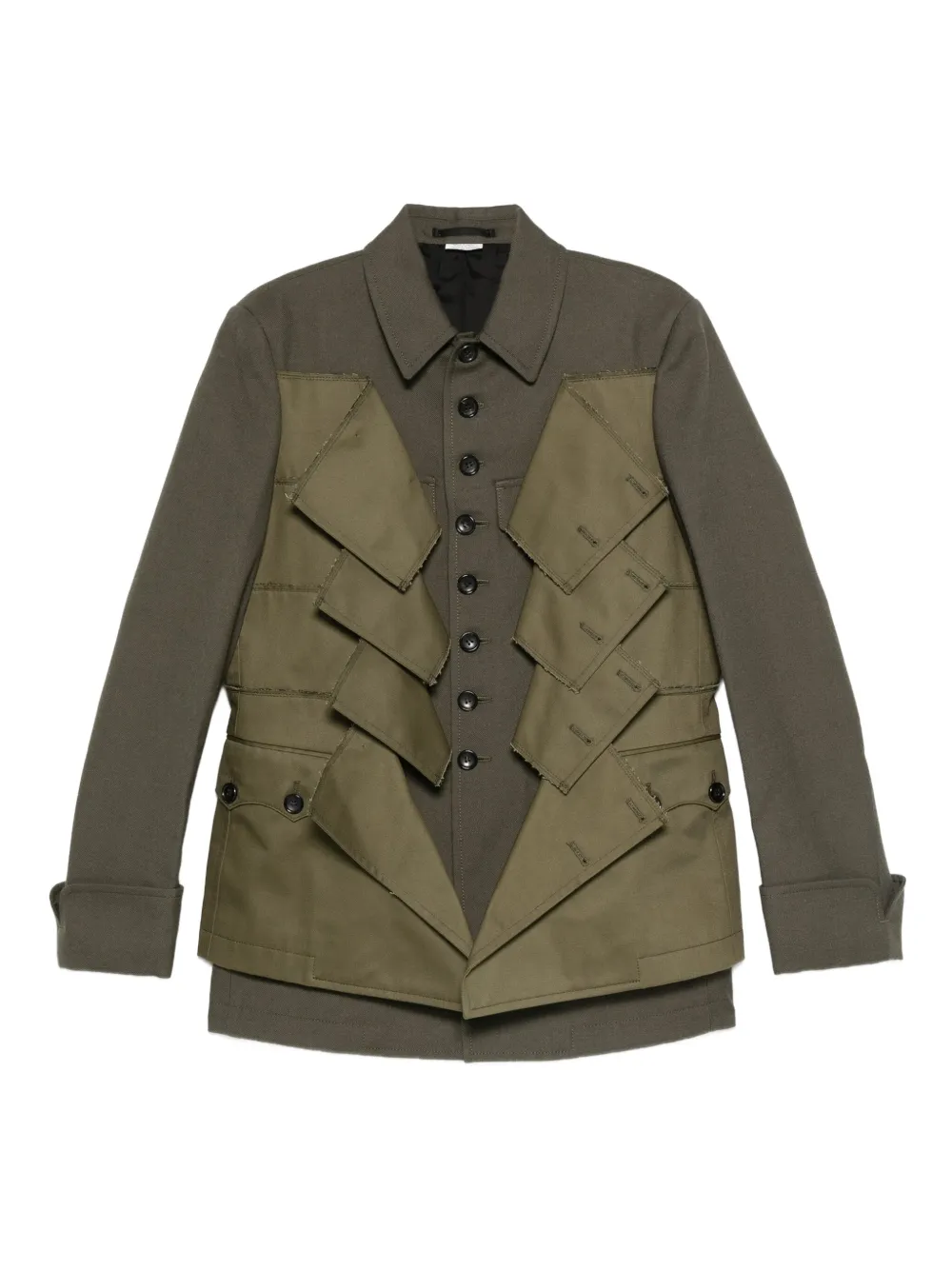 Comme Des Garçons Shirt panelled wool gabardine jacket | Green | Image 1