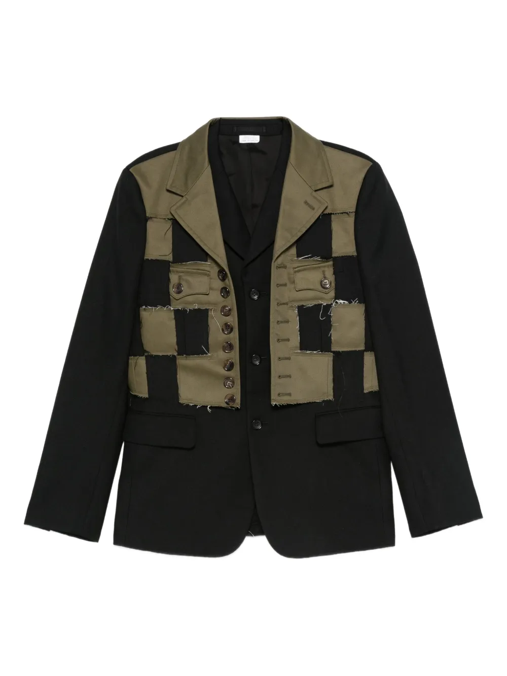 Comme Des Garçons Shirt Patchwork-check Jacket In Black