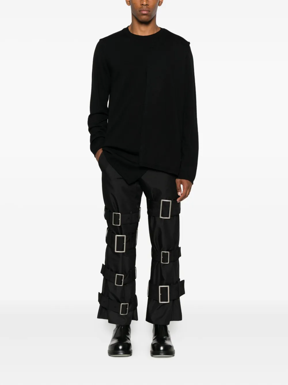 Comme Des Garçons Shirt Gelaagde wikkeltrui - Zwart