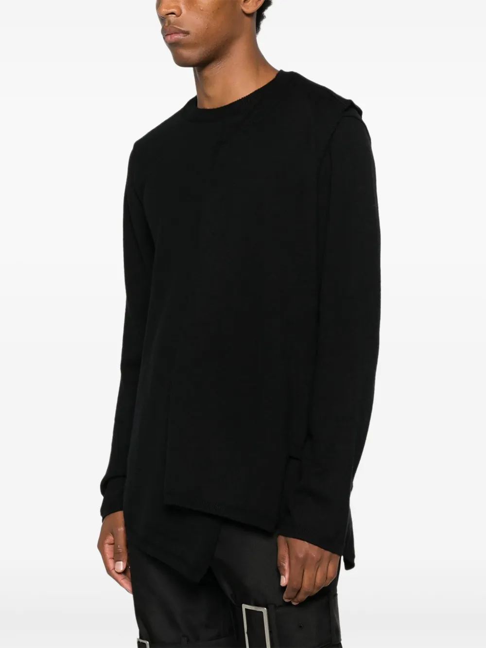 Comme Des Garçons Shirt Gelaagde wikkeltrui Zwart