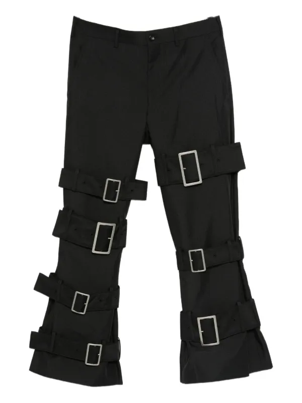 Comme Des Garçons Shirt buckle-fastening Belted Trousers | Black