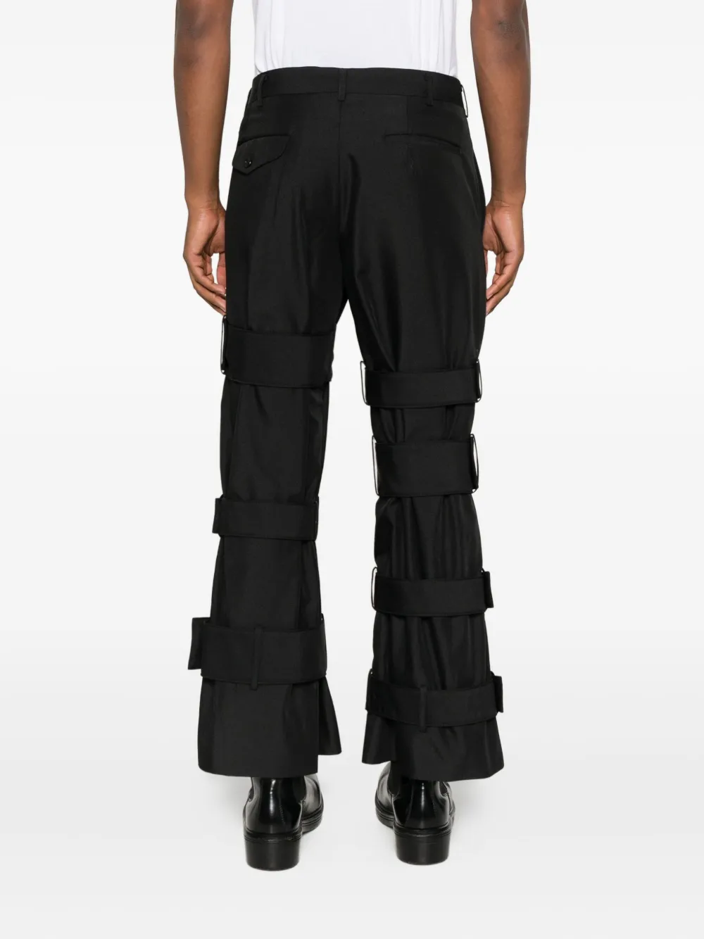 Comme Des Garçons Shirt Buckle-fastening Belted Trousers In Black