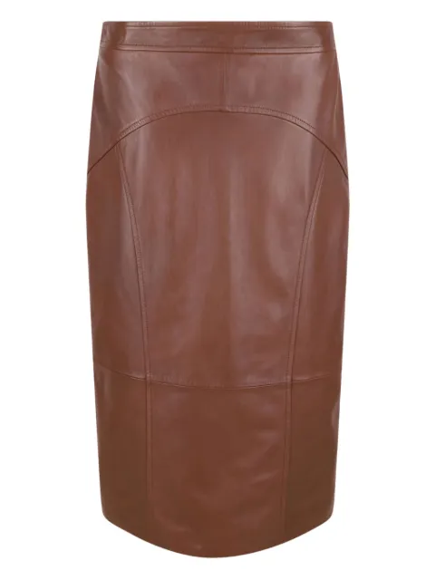 Max Mara panelled leather midi skirt