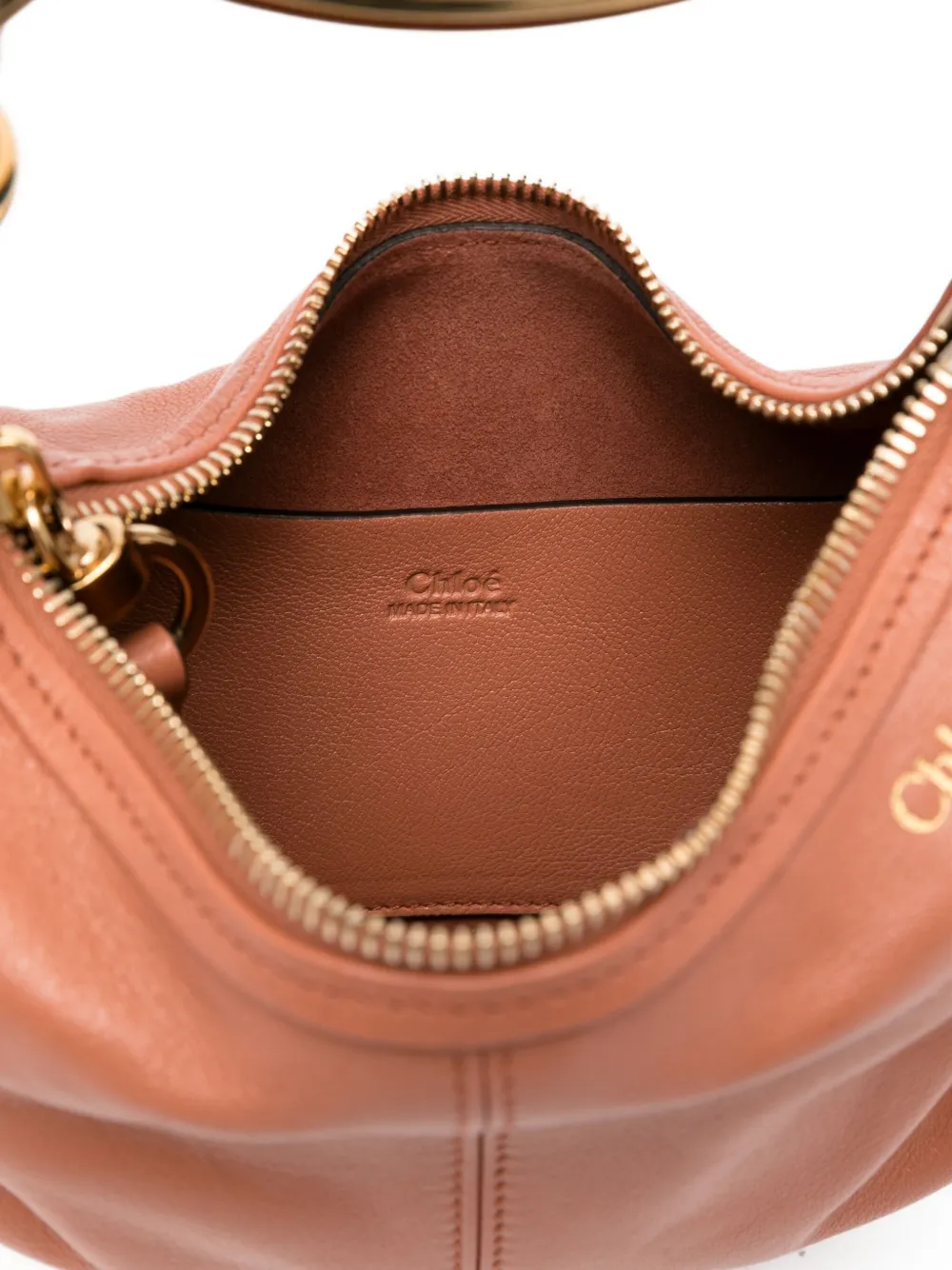 Chloé Kleine leren shopper met polsband Bruin