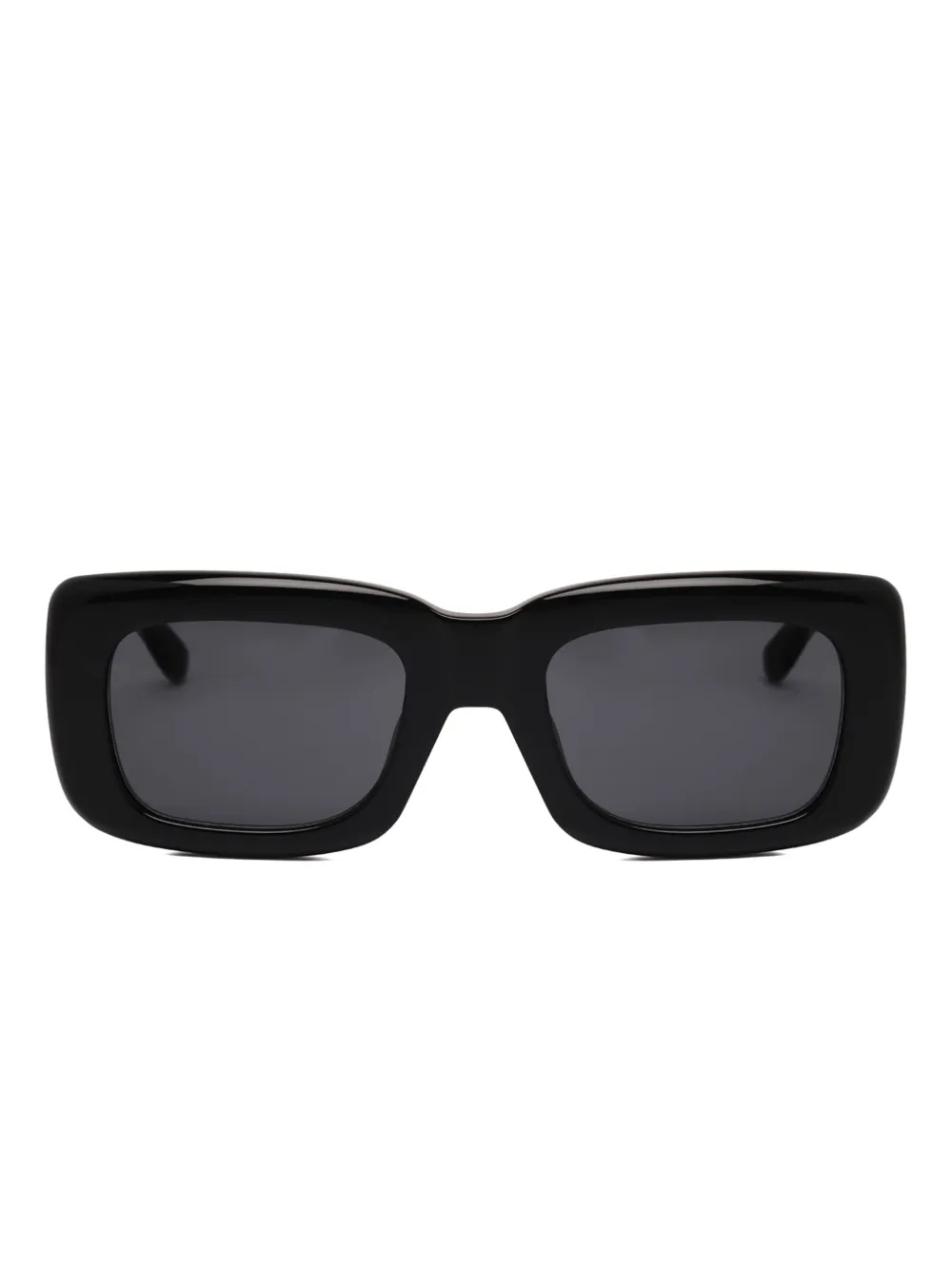 Attico Logo-plaque Rectangle-frame Sunglasses In Black