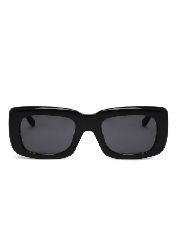 The Attico Logo-plaque Rectangle-frame Sunglasses in Black