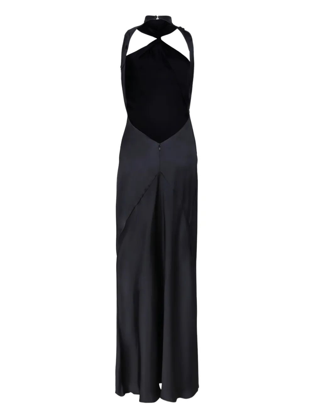 The Attico high-neck twisted maxi dress - Zwart