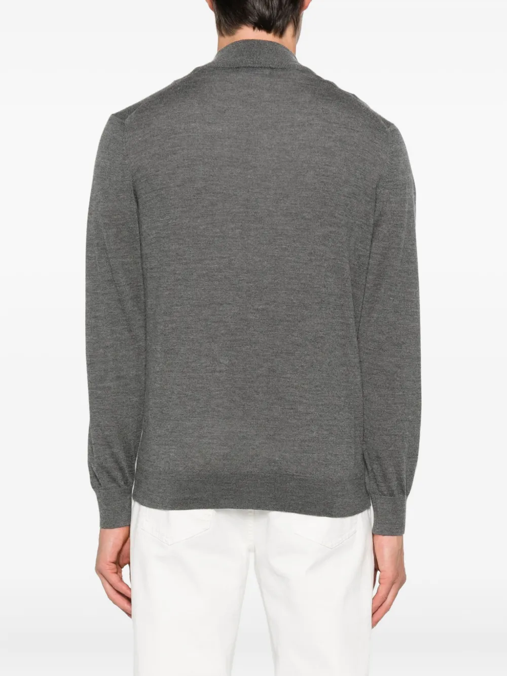 Gran Sasso Zip-fastening High-neck Cardigan In Gray