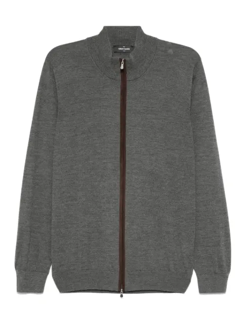 Gran Sasso cárdigan con cuello de tortuga y cierre