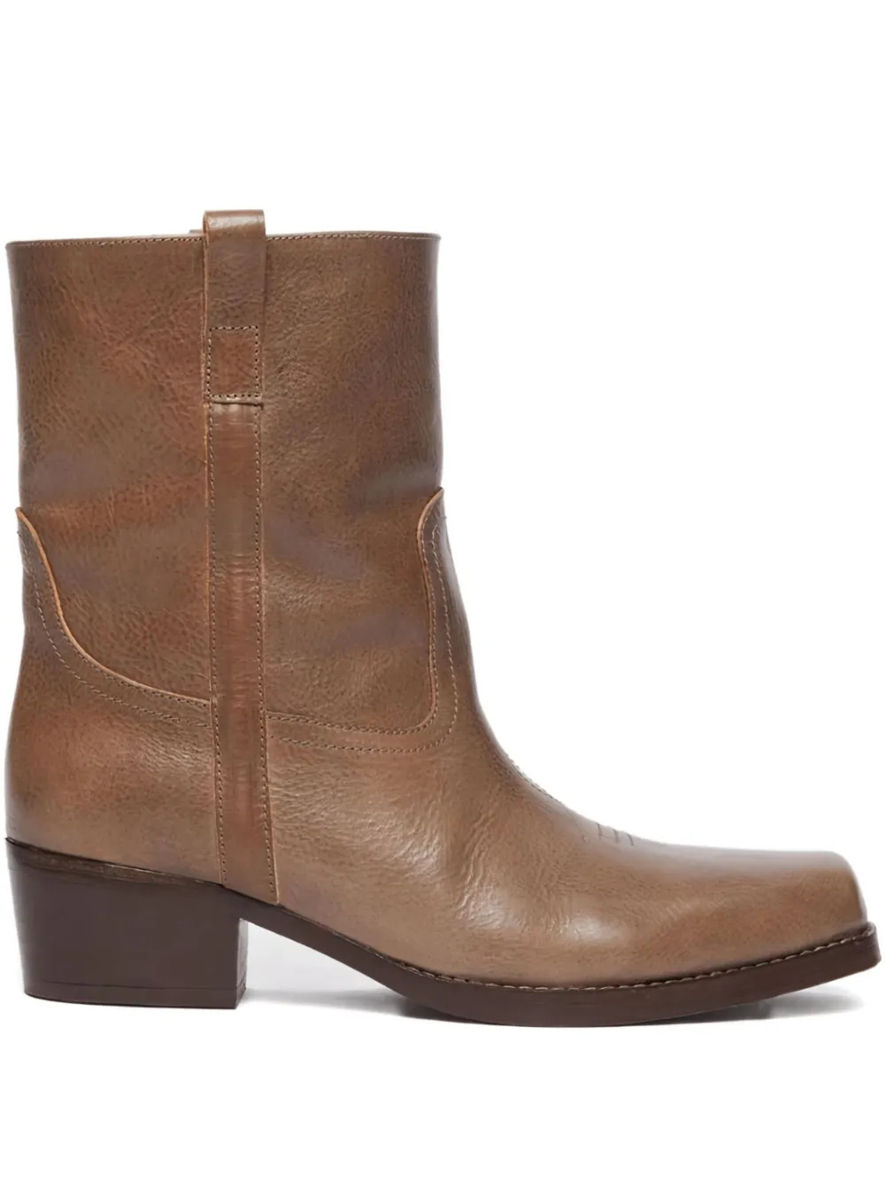 Weekend Max Mara Ranch leather cowboy boots Brown
