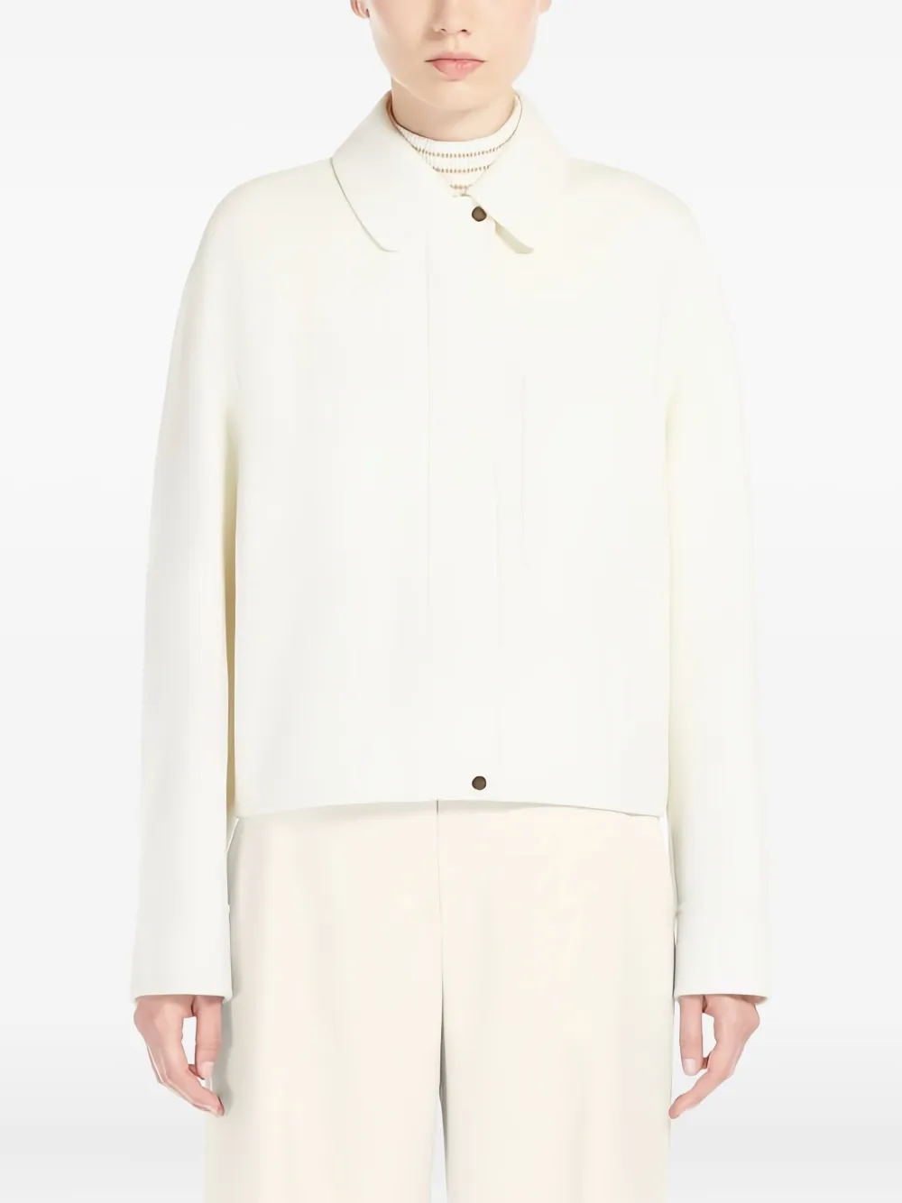 Max Mara classic-collar jacket Wit