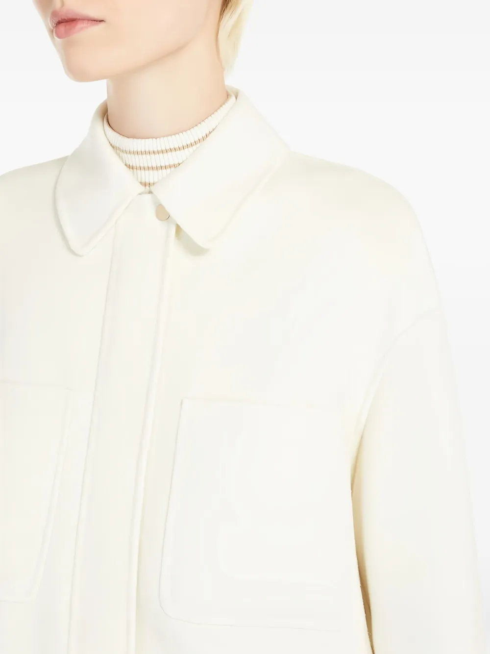 Max Mara classic-collar jacket Wit