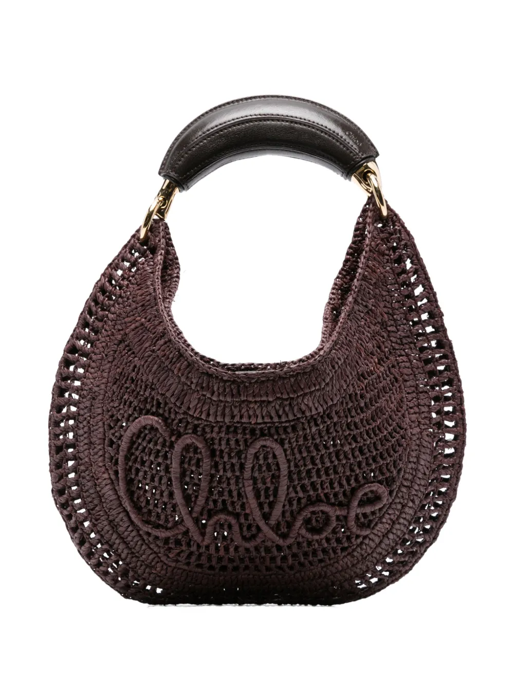Chloé Banana raffia shopper Bruin