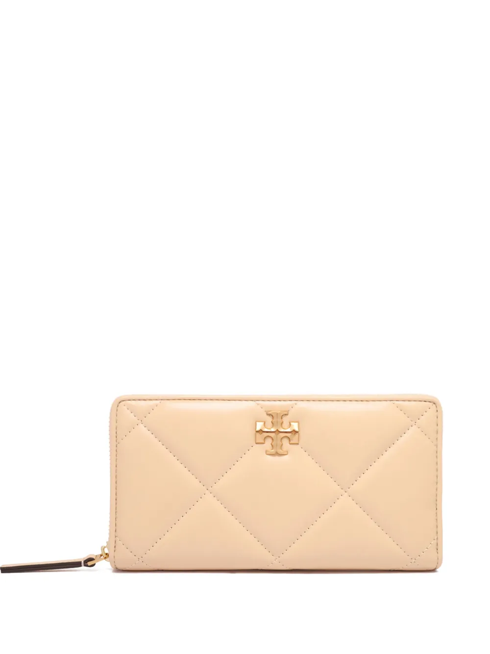Tory Burch Kira gewatteerde portemonnee met rits Beige