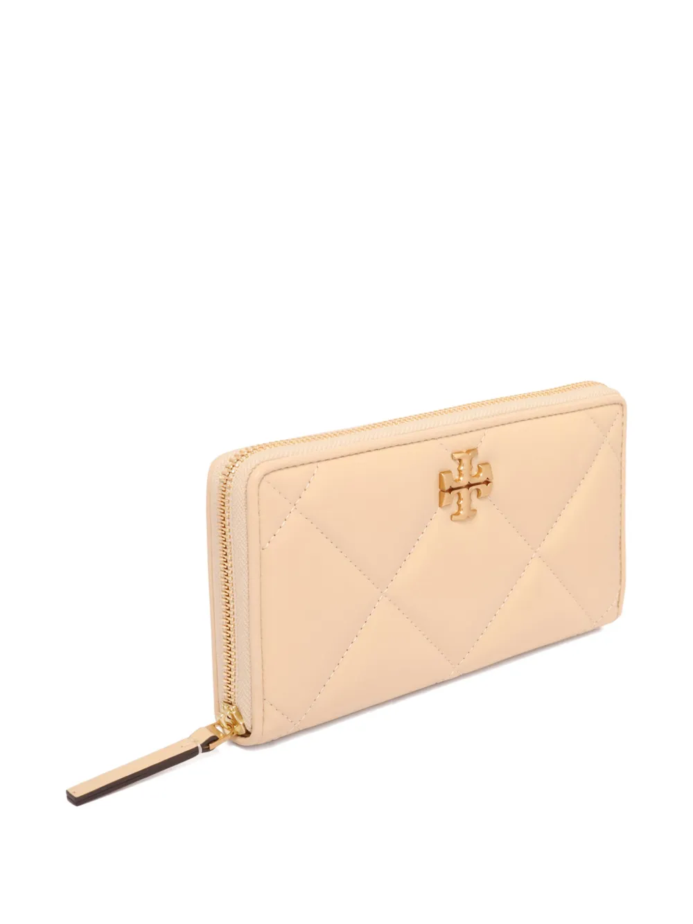 Tory Burch Kira gewatteerde portemonnee met rits Beige
