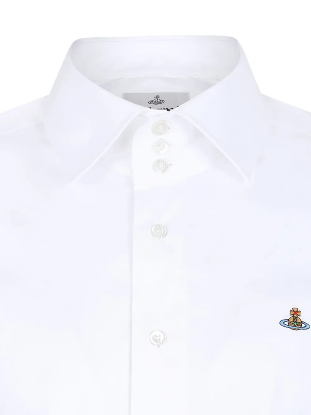 Vivienne Westwood Overhemd verfraaid met Orb-logo van katoenblend Wit