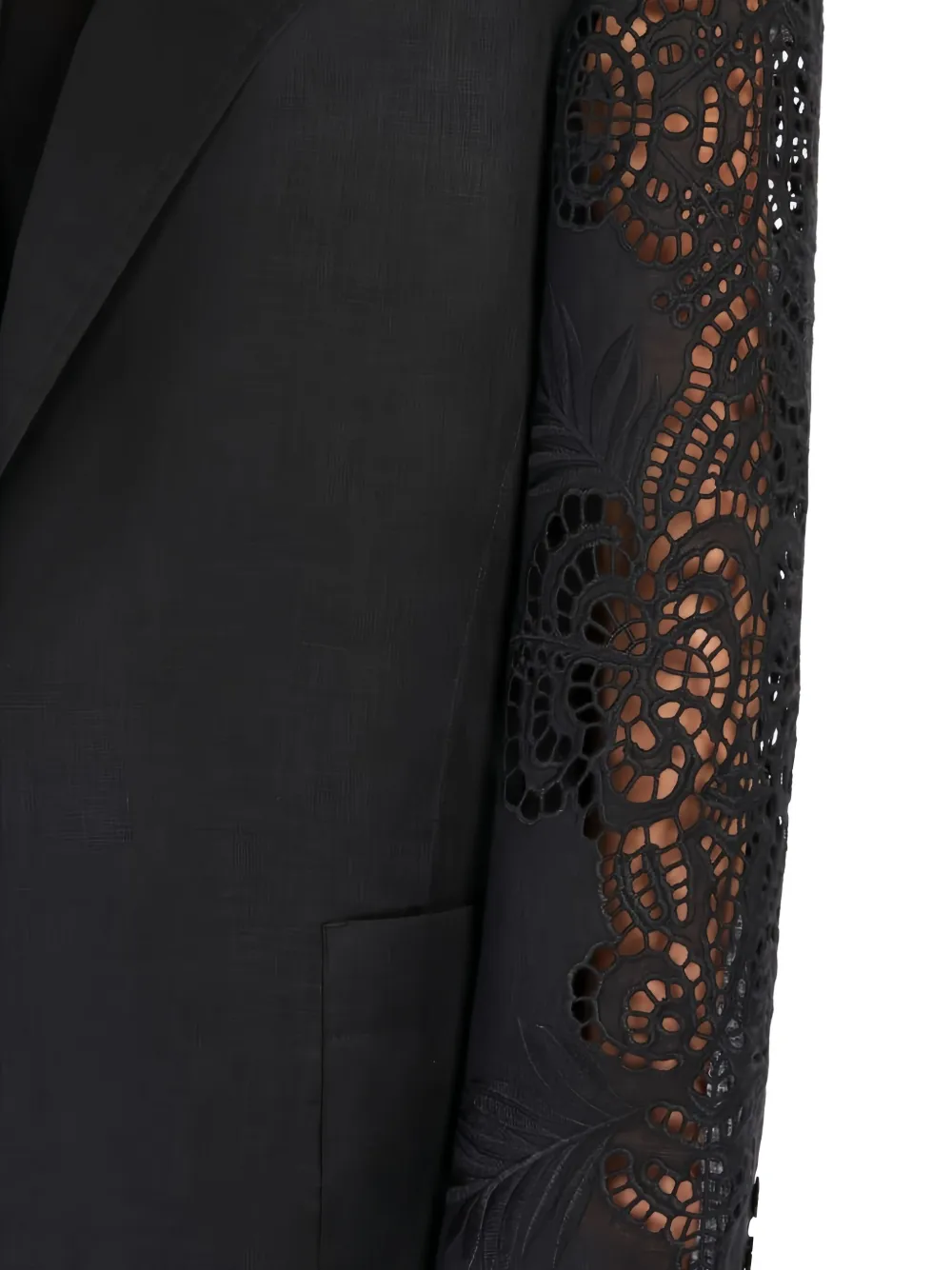 Max Mara embroidered sleeve blazer Zwart