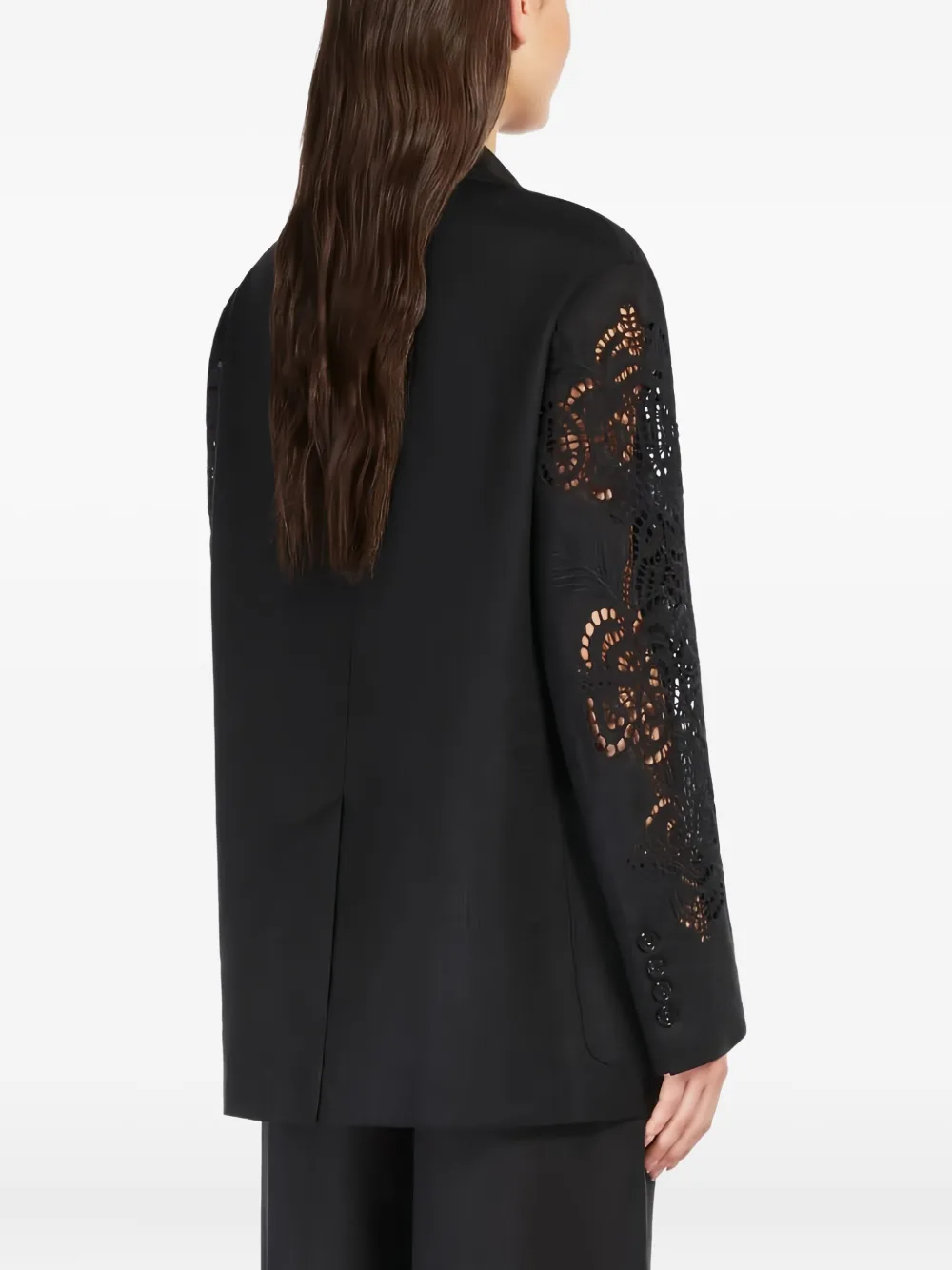 Max Mara embroidered sleeve blazer Zwart